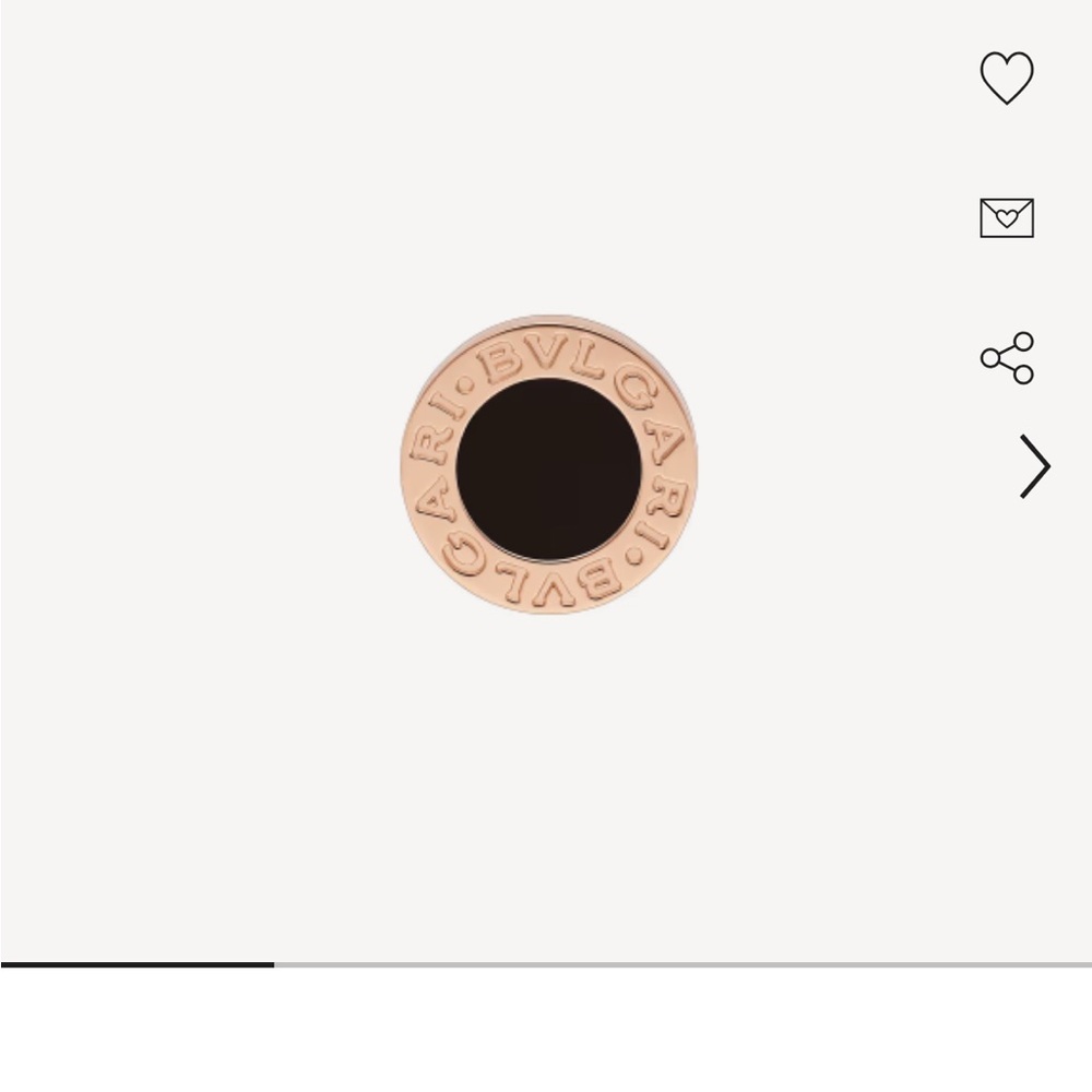 Bulgari Rose Gold and Black Circular Stud Earring